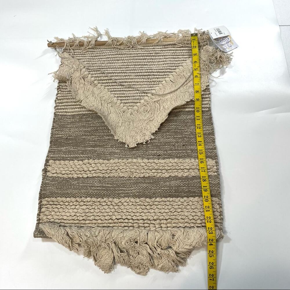 CONCEPTS IN TIME Striped V Fringe Woven Tapestry home wall decor - Picture 3 of 4